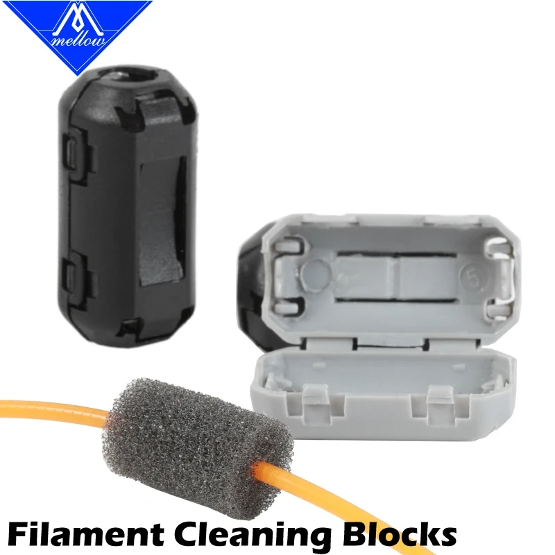 Mellow 3D Printer Parts 1.75 Filament Filters Cleaner Blocks Flame Resistant For  V6 Nozzle Cr10 Ender3 Anet A6 A8 PRUSA I3