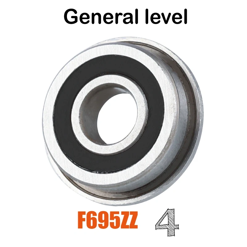Mellow 10Pcs F695-2RS Bearing 5*13*4 mm Flanged Bushing F695 RS Ball Bearings F695RS For VORON Mobius 2/3 3D Printer