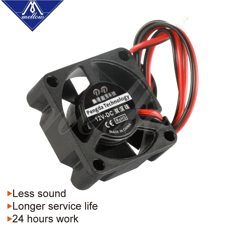 Mellow 12V/24V 2510 Fan For 3D Printer parts Small Cooling Dual Ball Bear For Ultimaker 2 UM2 Crazy Extruder Hotend