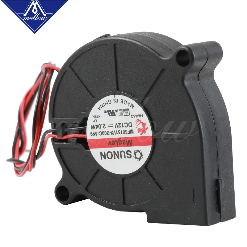 Mellow Sunon 3D Printer Blower Fan 5015 12V (Up 24V)0.17A Magnetic Suspension Bearing Fan Centrifugal DC Cooling Turbo fan 5015S