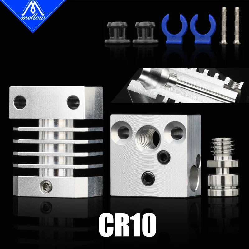 Newest Mellow Super Smooth Cr10 All Metal Titanium Heat Break Hotend Kit For Cr-10 Ender 3 Heatsink 3D Printers Micro Swiss
