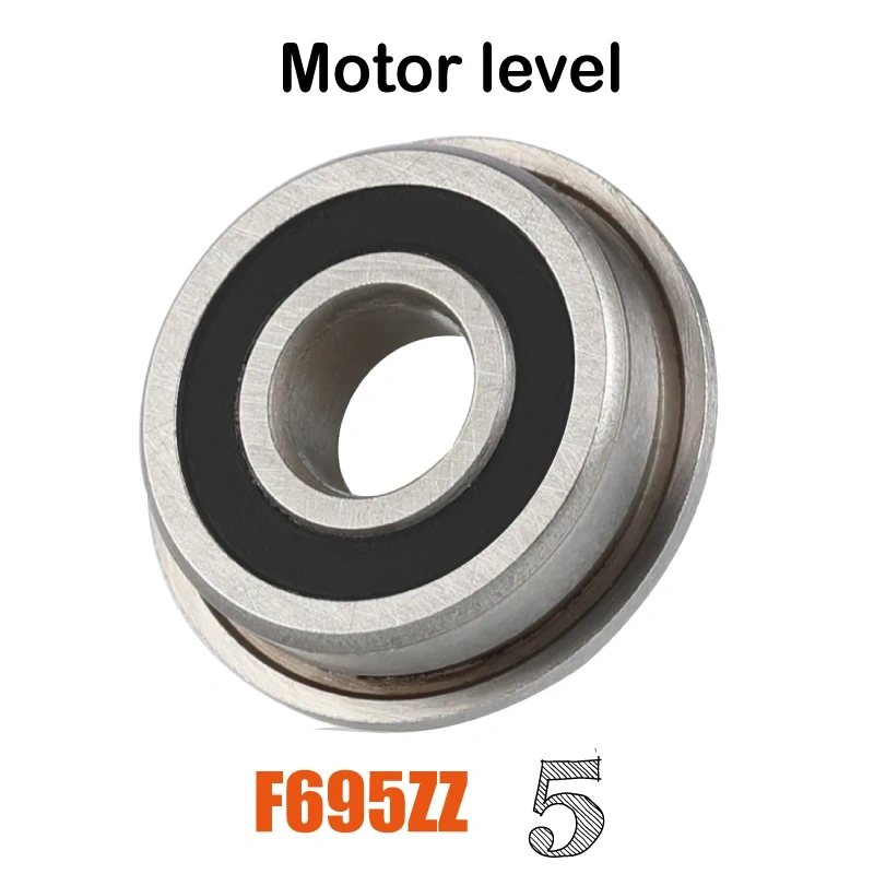 Mellow 10Pcs F695-2RS Bearing 5*13*4 mm Flanged Bushing F695 RS Ball Bearings F695RS For VORON Mobius 2/3 3D Printer