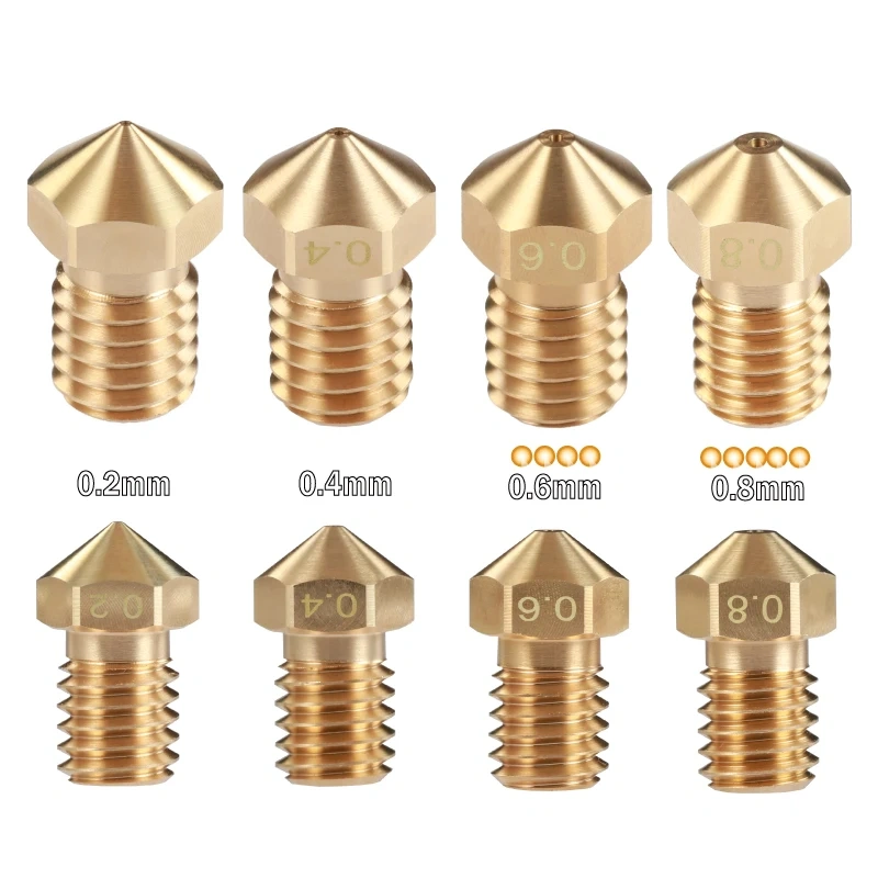 Mellow Top Quality Brass V6 Nozzles For 3D printer Hotend Nozzle For M6 Nozzles Hotend DDG NF Sunrise Extruder J-Head Ender 3