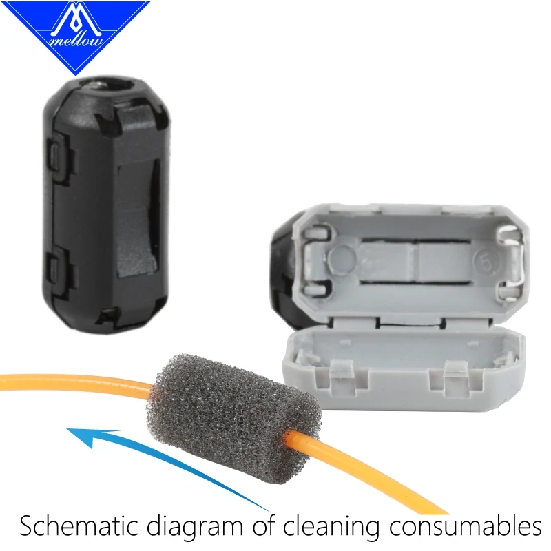 Mellow 3D Printer Parts 1.75 Filament Filters Cleaner Blocks Flame Resistant For  V6 Nozzle Cr10 Ender3 Anet A6 A8 PRUSA I3