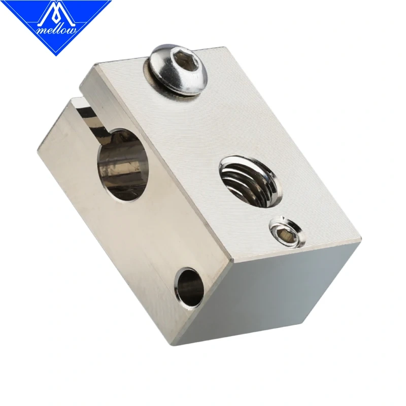 Mellow Top Quality CNC All-metal Dual Extrusion V6 Copper Heater Block For PT100 J-head 3d Printer  v6 Hotend