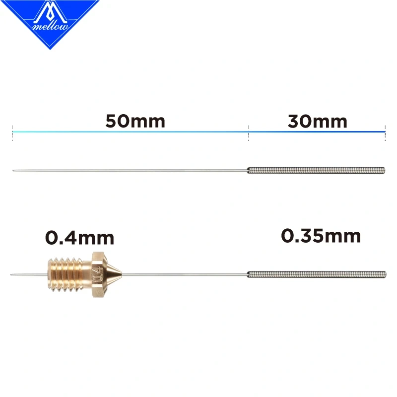 Mlellow 10pcs 3D Printer 0.35mm Nozzle Cleaning Needle Drill Fits for MK7 / MK8 / V6 / Volcano 3D Printers Parts Hotend