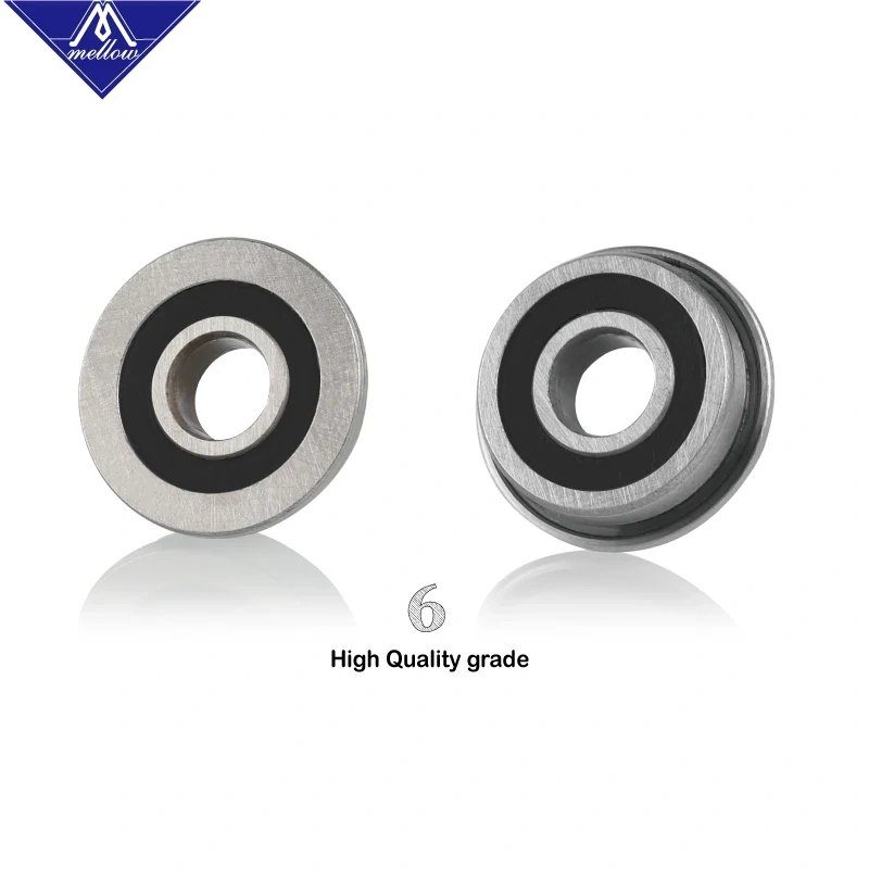 Mellow 10Pcs F695-2RS Bearing 5*13*4 mm Flanged Bushing F695 RS Ball Bearings F695RS For VORON Mobius 2/3 3D Printer