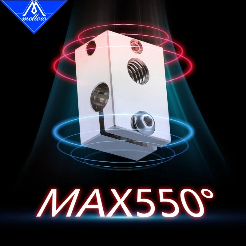 Mellow Top Quality CNC All-metal Dual Extrusion V6 Copper Heater Block For PT100 J-head 3d Printer  v6 Hotend