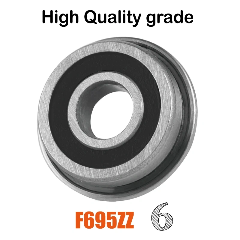 Mellow 10Pcs F695-2RS Bearing 5*13*4 mm Flanged Bushing F695 RS Ball Bearings F695RS For VORON Mobius 2/3 3D Printer
