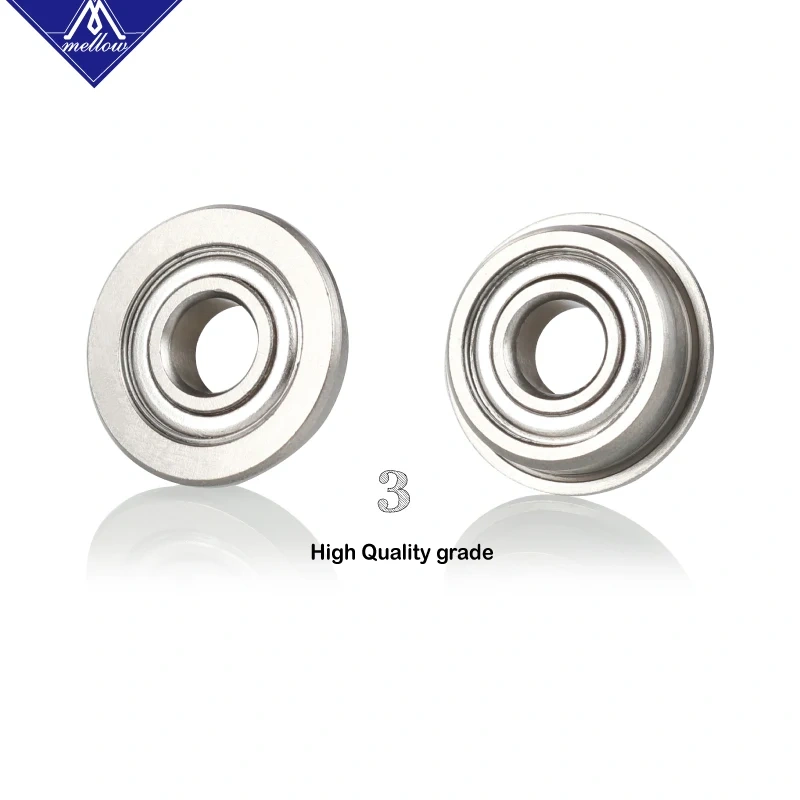 Mellow 10Pcs F695-2RS Bearing 5*13*4 mm Flanged Bushing F695 RS Ball Bearings F695RS For VORON Mobius 2/3 3D Printer