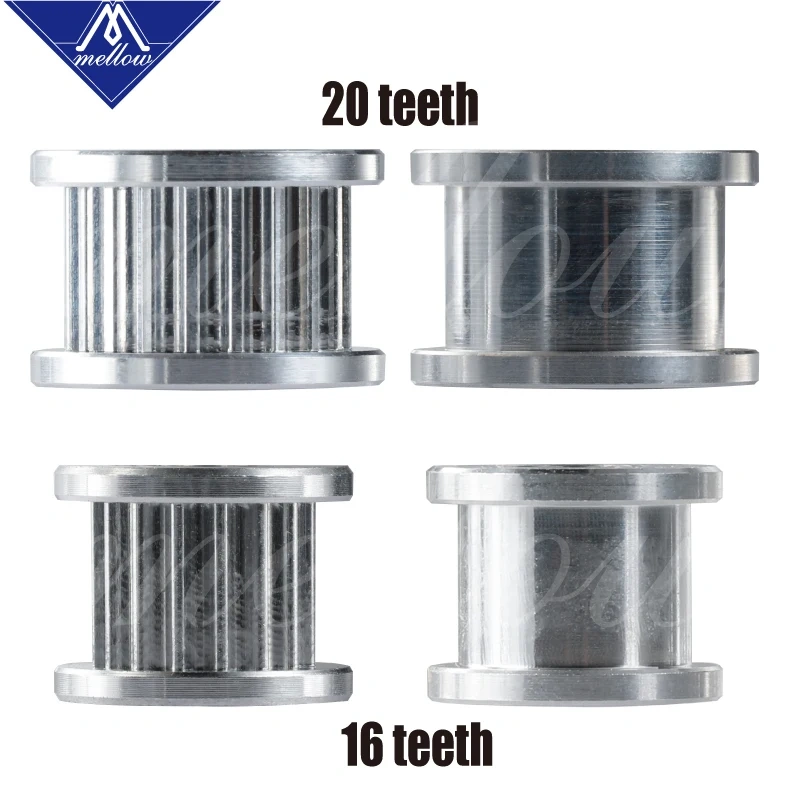Mellow 2GT 16/20 Teeth Synchronous Wheel Idler Pulley With/without Tooth Bore 3mm With Bearing For GT2 Timing Belt Width 6mm