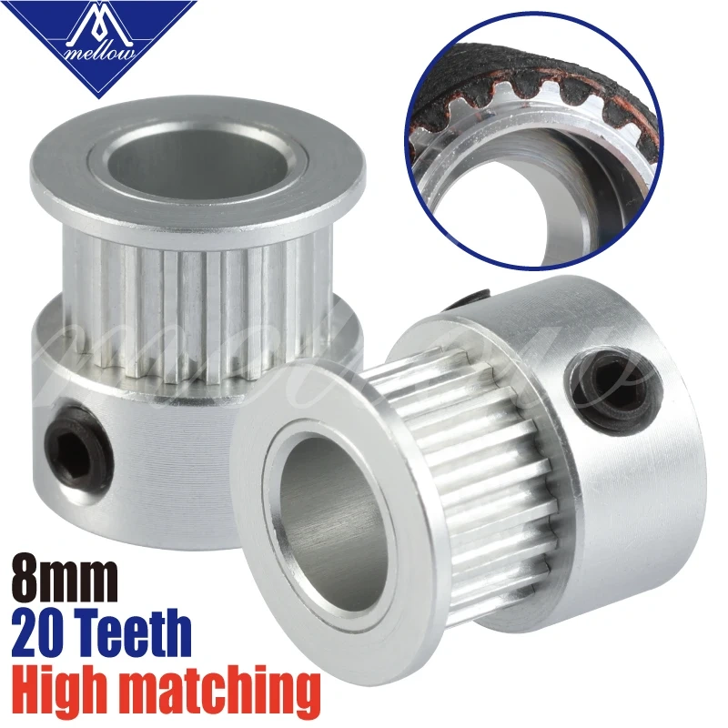 Mellow Gt2 Timing Pulley 20 Teeth Bore 8mm For 2gt Width 6mm Gt2 Synchronous Belt 2gt Belt Pulley 20teeth 20t