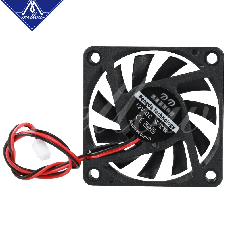 1pcs 12V/24V 6010 DC Fan 3D Printer Small Cooling Dual Ball Bear 60x60x10mm Cooling Extruder Hotend Special Small Fan 2 Wire