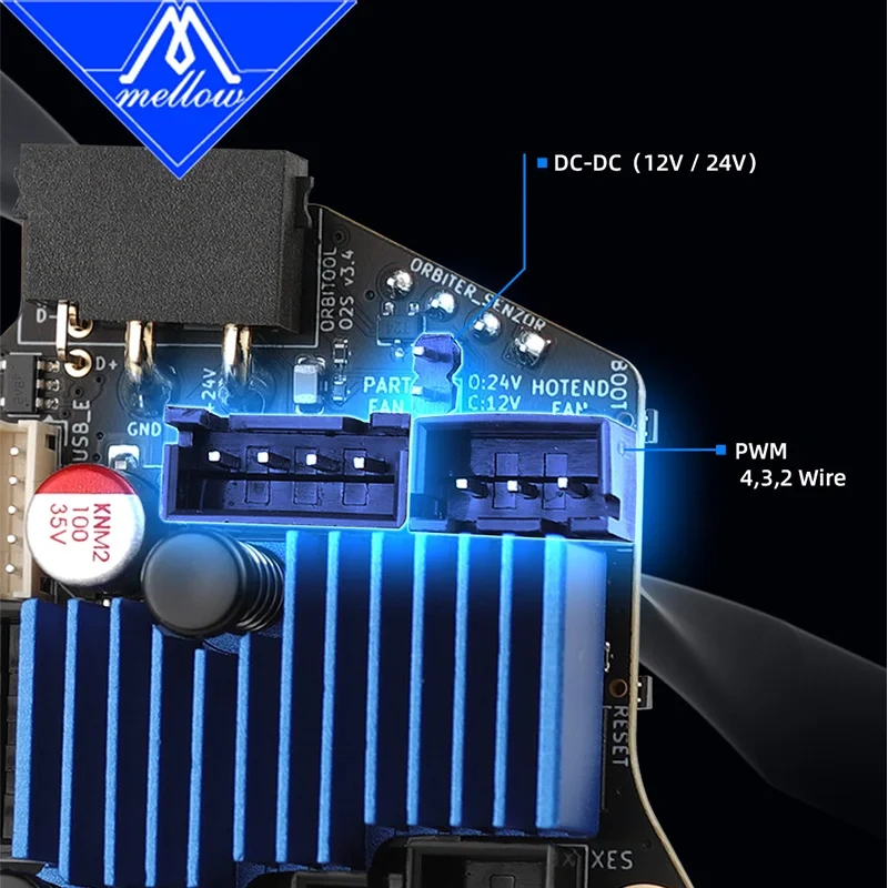 Newest Mellow LDO Orbitool O2S USB Tool Heat Board - For Orbiter Extruder V2.5 O2 USB Klipper Voron DIY 3D Printer Parts