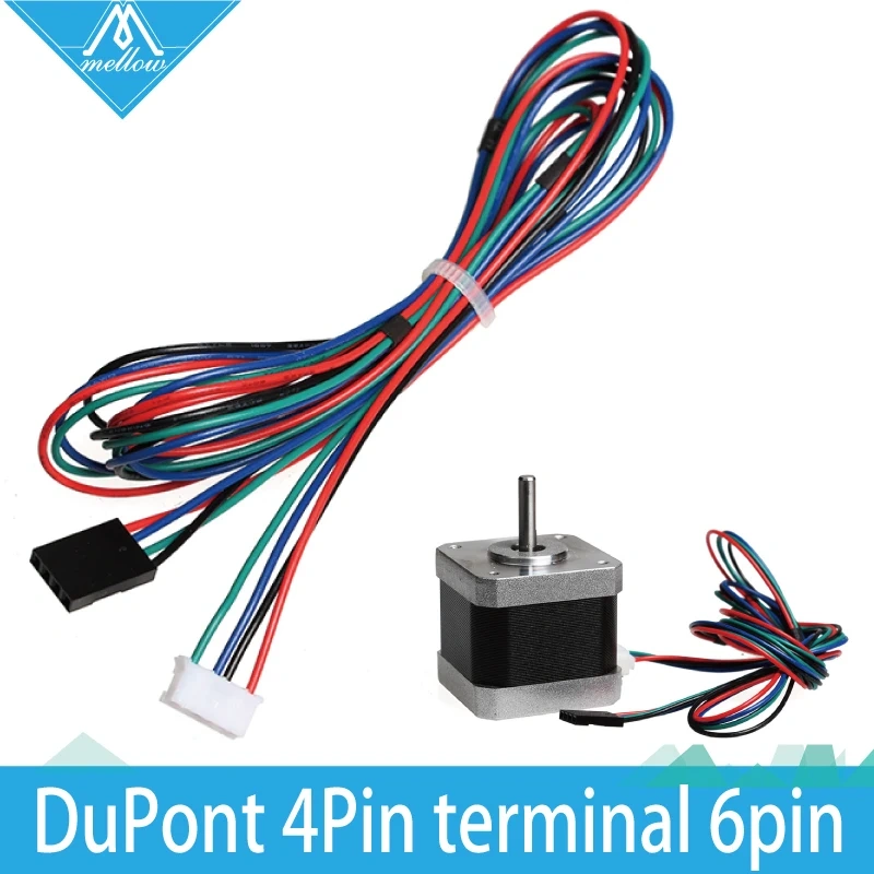 HOT!3D Printer Parts 10pcs/lot 1M DuPont line HX2.54 4pin to 6pin White Terminal Motor Connector cables for Stepper Motors