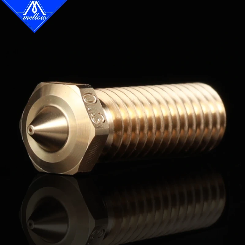 Mellow High Precision 1Pcs NF-Volcano 0.2MM/0.3MM M6 Brass Nozzle  For 3D printer 1.75MM Filament  Volcano Sidewinder X1