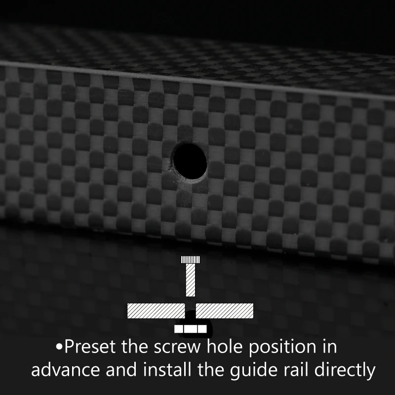 Mellow 1Pcs CNC Voron 2.4 Trident  3D Printer CF-Tube Drilling Carbon Fiber Square Tube For Lightweight For Both MGN9 And MGN12
