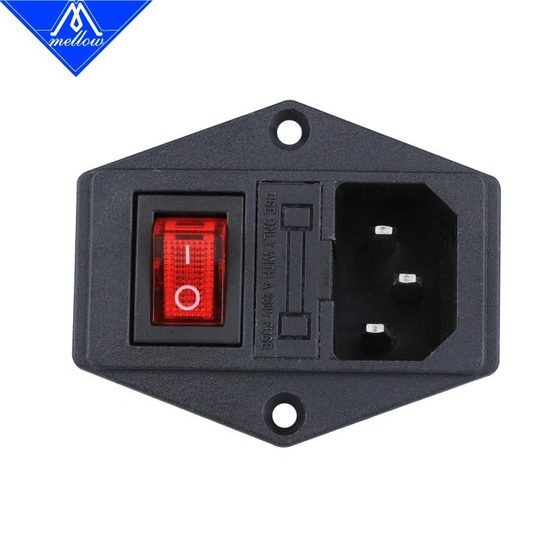 1PCS 3D printer parts 10A 250V  3 in 1 Fuse Power switch AC power outlet For Makerbot/Ultimaker 2/RepRap