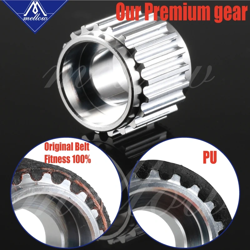 Mellow Top 3D printer GT2 Timing Driving Pulley 20Teeth Bore 8mm Double Head Gear Alumium teeth for GT2 belt width 6mm