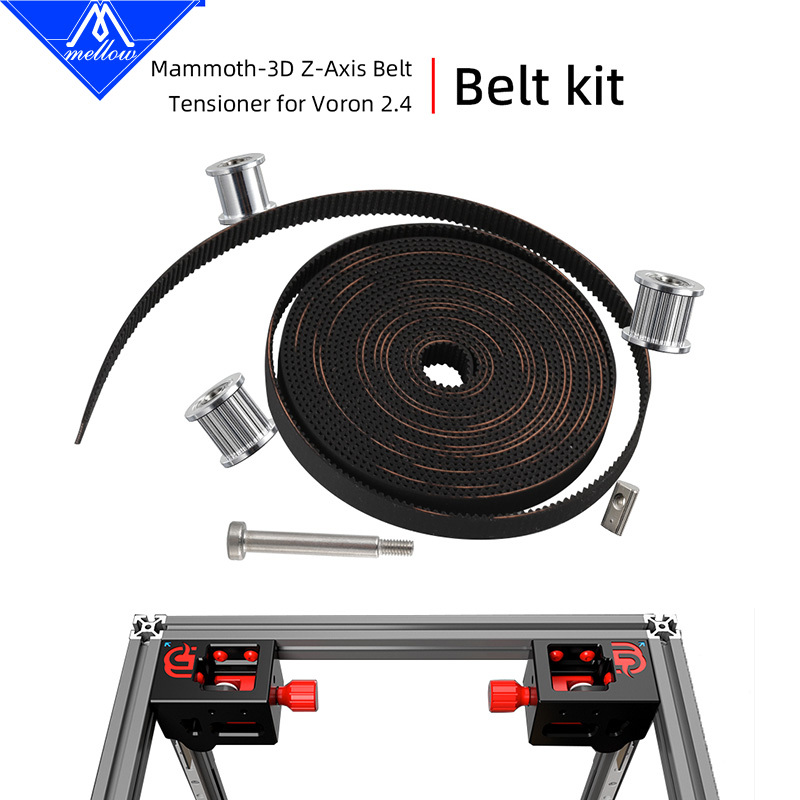 Mellow Mammoth 3D For Designing The Voron 2.4 Z-Axis Belt Tensioner 3D Printer GT2 Idler With 2GT Gates 9MM EPDM Belt Kit