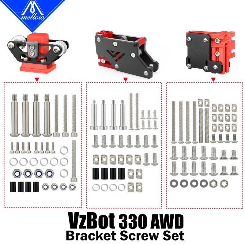 Mellow CNC VzBoT 330 AWD 3D Printer Aluminum AWD Motor Mount And Y