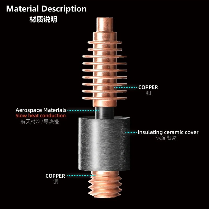 Mellow Dragon Zone V2 Heat Break For Dragon Hotend Printing Carbon Fiber 3D Printer Parts