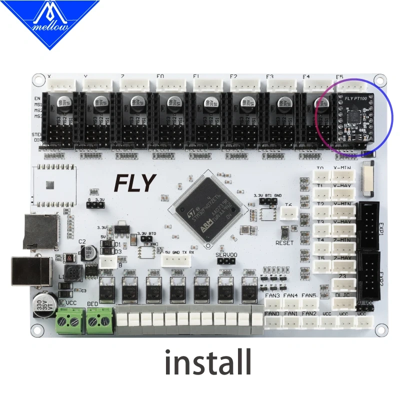 Mellow FLY PT100 Stick Thermistor Board 3.3V/5V For Voron 3D Printer Via SPI Interface Or 32bit Board Marlin 2.0.7.2 And Later