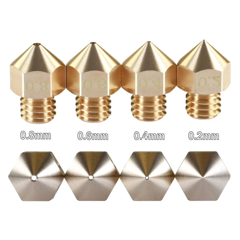 Mellow High Precision 3D Printer Parts Brass Mk8 Nozzles For Ender 3 Cr10 Tarantula Micro Swiss Hotend Brass Mk8 Nozzle