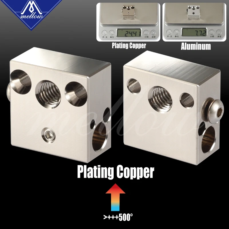 Mellow All Metal Cr10 Hotend Plated Copper Mk8 Nozzle & Heated Block 3D Printer J-head Hotend For Upgrade Ender 3 Micro Swiss