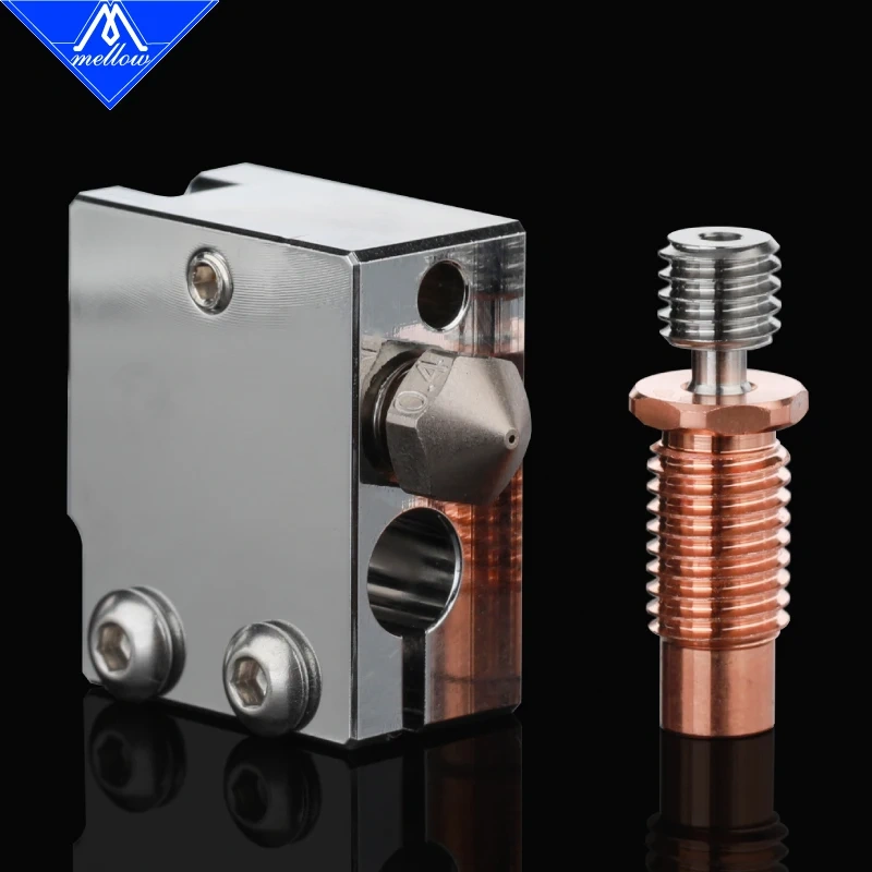 Mellow 3D Printer V6-TCrazy Bimetal Heat Break+Volcano Heater Block+Volcano Nozzle For J-Head HOTEND Titan Aero DDG Wind