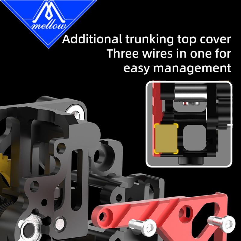 Mellow DIY CNC FluxHeat Lite Extruder & DLC BXP Hardened Steel Gears For Upgrade Bambu Lab  P1P P1S 3D Printer