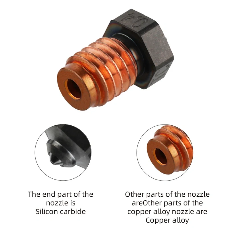 Mellow Phaetus Silicon Carbide V6 Nozzle Durable Reduce Stick For 3D Printer accessories Nozzles M6 Prusa Voron VzBoT Hotend