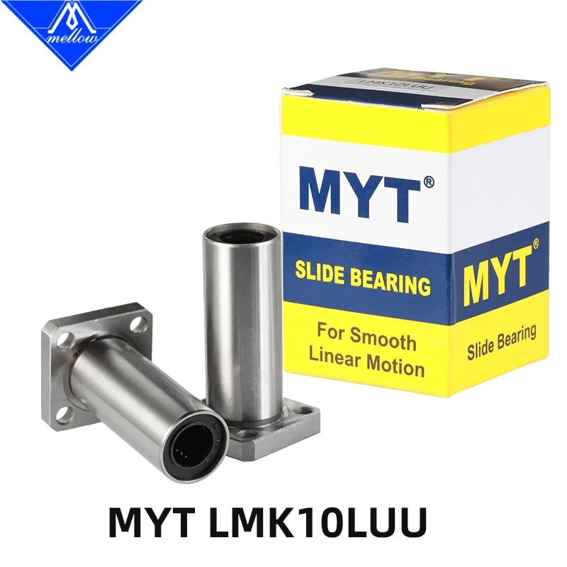 High precision MYT Flange BEARING LMK10LUU 10x19x55mm 10mm Ball Bearing For VzBoT VZ235 VZ330 3D printer linear Rod Cnc Parts