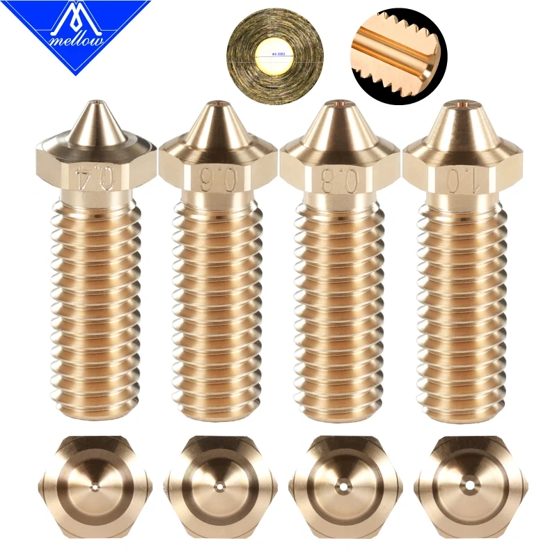 Mellow 3pcs/lot NF Volcano Nozzle For 3D Printers ANYCUBIC Mega S Mega Pro Vyper Crazy Volcano Hotend Sidewinder X1& Genius