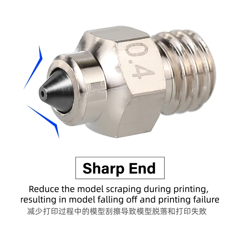 Mellow DLC Hardened Steel & Copper Wear Resistant Bimetal HC Nozzle For V6 / Volcano /Mk8 Hotend Neptune4 K1 Nozzle 3D Printer