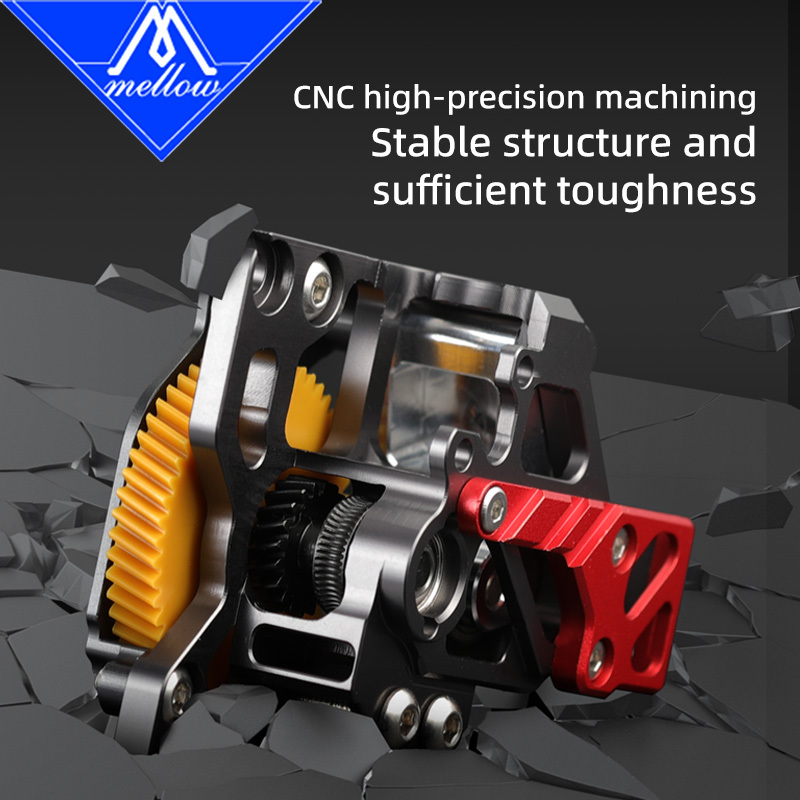 Mellow DIY CNC FluxHeat Lite Extruder & DLC BXP Hardened Steel Gears For Upgrade Bambu Lab  P1P P1S 3D Printer