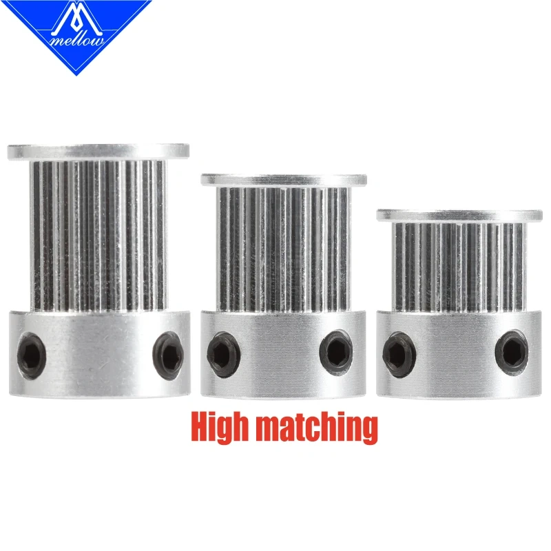 Mellow 3D Printer GT2 Open Timing Belt Pulley 20 teeth Bore 5mm for Width 6mm/9mm/10mm/12mm GT2 synchronous belt 2GT 20teeth 20T