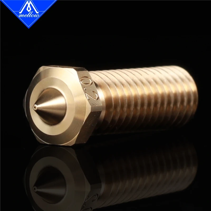 Mellow High Precision 1Pcs NF-Volcano 0.2MM/0.3MM M6 Brass Nozzle  For 3D printer 1.75MM Filament  Volcano Sidewinder X1