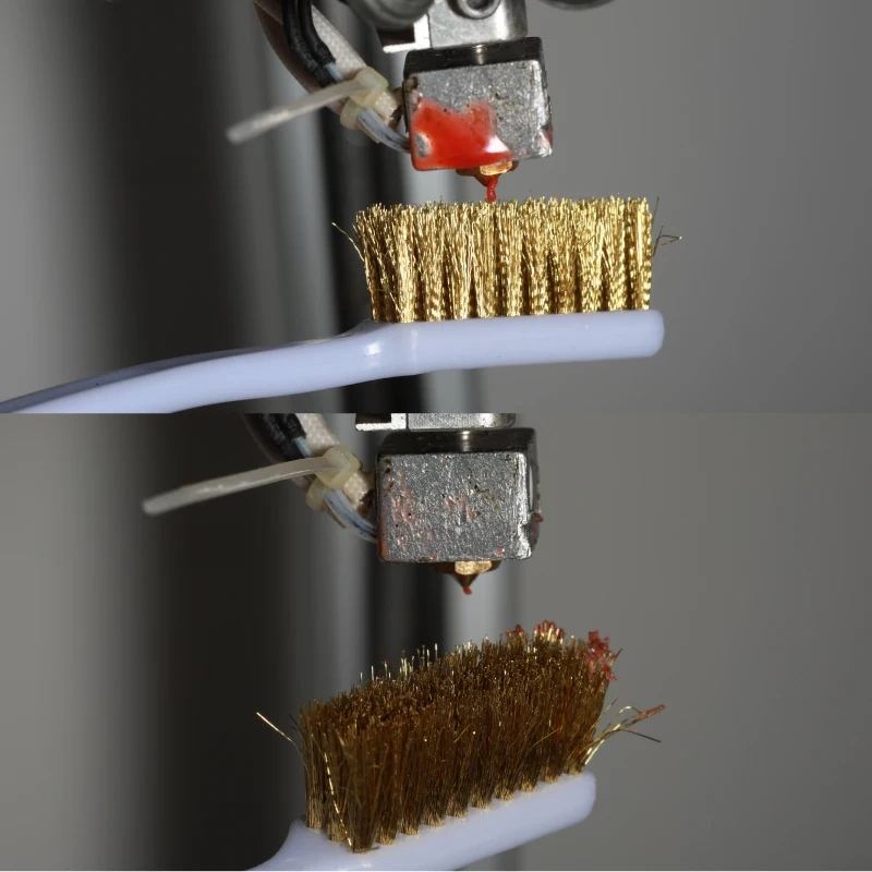 Mellow 3D Printer Nozzle Cleaning Copper Wire Toothbrush Tool Copper Brush Handle Hot bed Cleaning