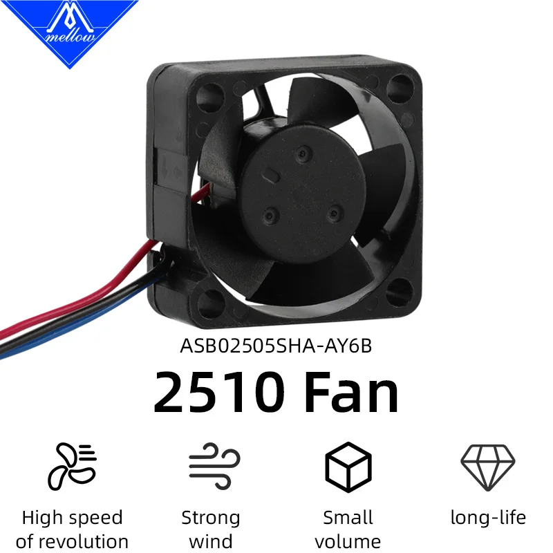 Mellow High Air Volume 2510 5V 3 Pin Wire Axial Fan ASB02505SHA