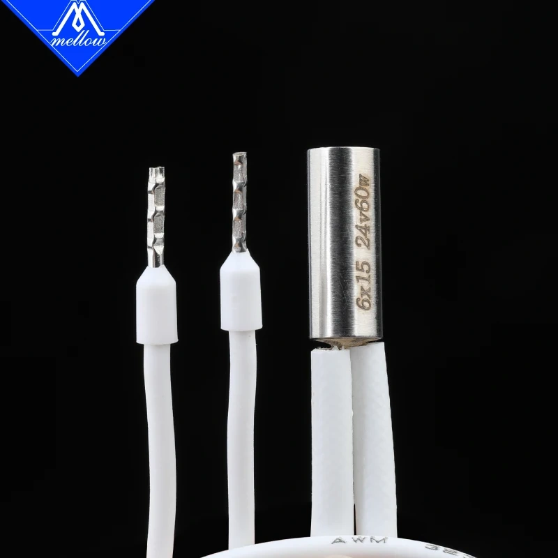 Mellow 1Pcs 24V 60W 6*15MM Ceramic Cartridge Heater Heating Tube For 3D Printer Parts  E3DV6 J-Head / Phaetus Dragon HotEnd