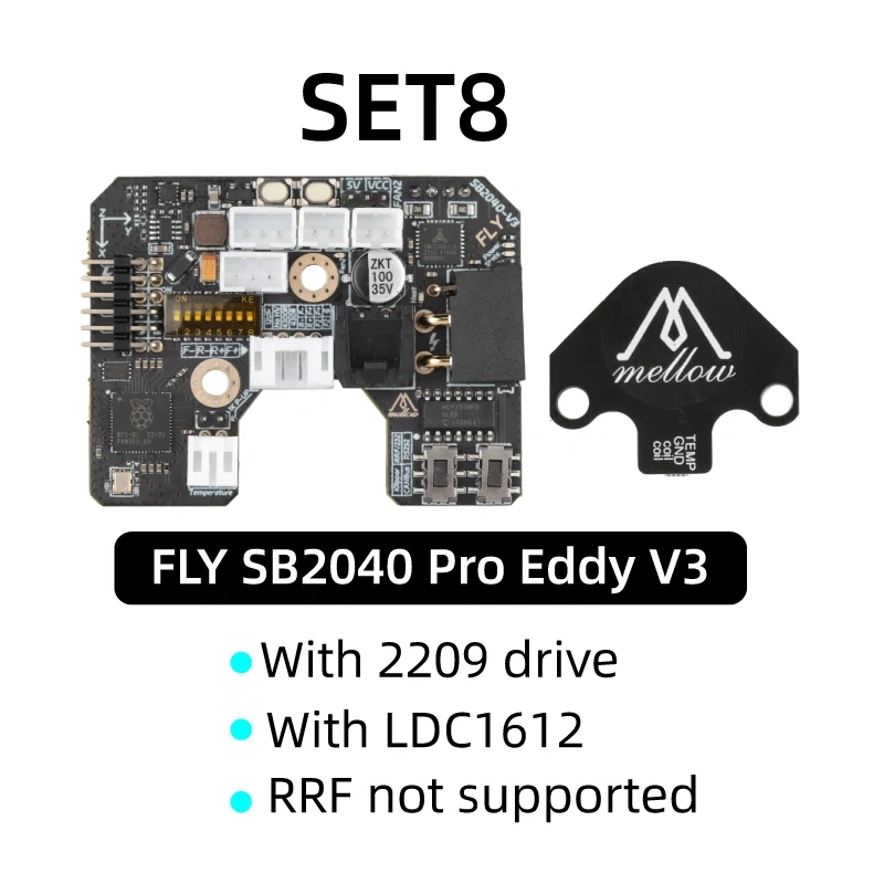 Mellow Fly-SB2040 V3 Board For Voron 2.4 R2 Trident Stealthburner CW2 Extruder Klipper RRF Eddy Canbus HeadTool PT1000 / PT100