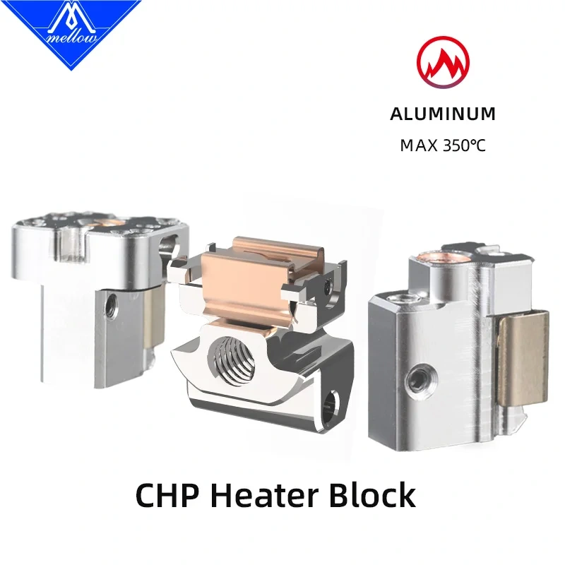 Mellow CHP Heater Block aluminium/Copper Compatible with V6/Volcano/Crazy/Dragon Hotend 3D Printer Part  82W heating tube