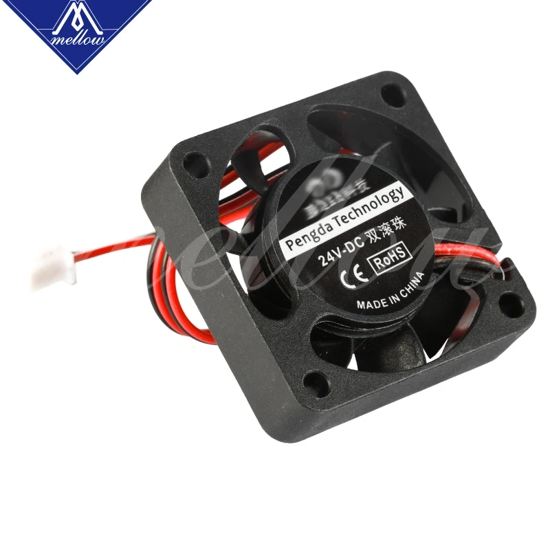Mellow 1pcs Dual Ball Bearing 4010 Fan for 3D Printer 12V/24V Small Cooling Extruder Hotend Special 2-Wire Design