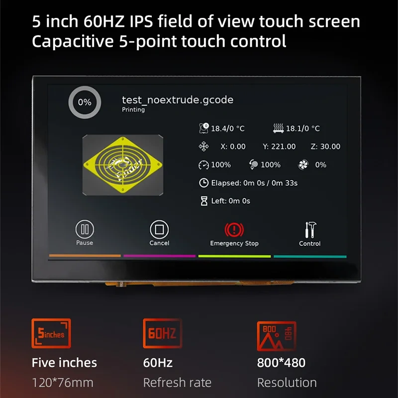 Mellow 5inch FLY DSI Screen LCD5 LCD Display MIPI Touch Screen For DIY 3D Printer Parts VzBoT Voron For Raspberry Pi 5 4 3B
