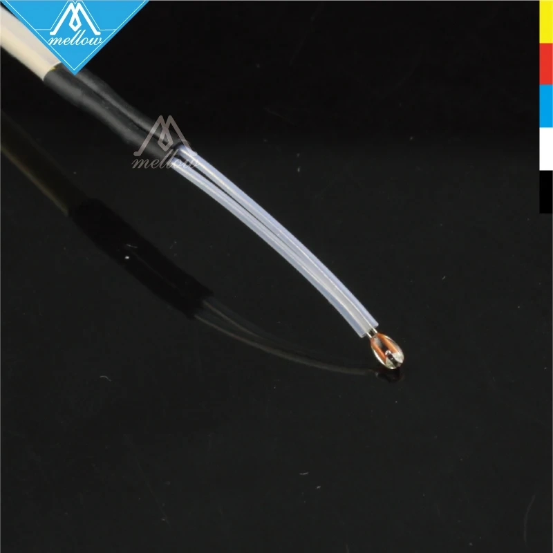 NTC 3950 100K ohm Thermistor with 1 Meter TeflonT wiring for RepRap CR-10 Anet A8 TEVO mk8 3D Printer Bed or Hot End parts