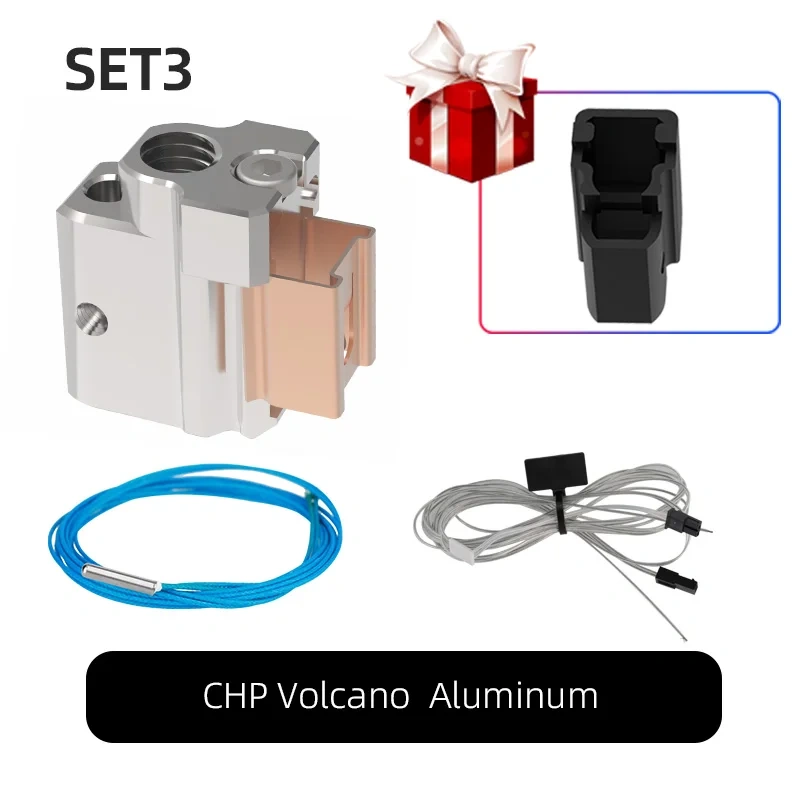 Mellow CHP Heater Block aluminium/Copper Compatible with V6/Volcano/Crazy/Dragon Hotend 3D Printer Part  82W heating tube