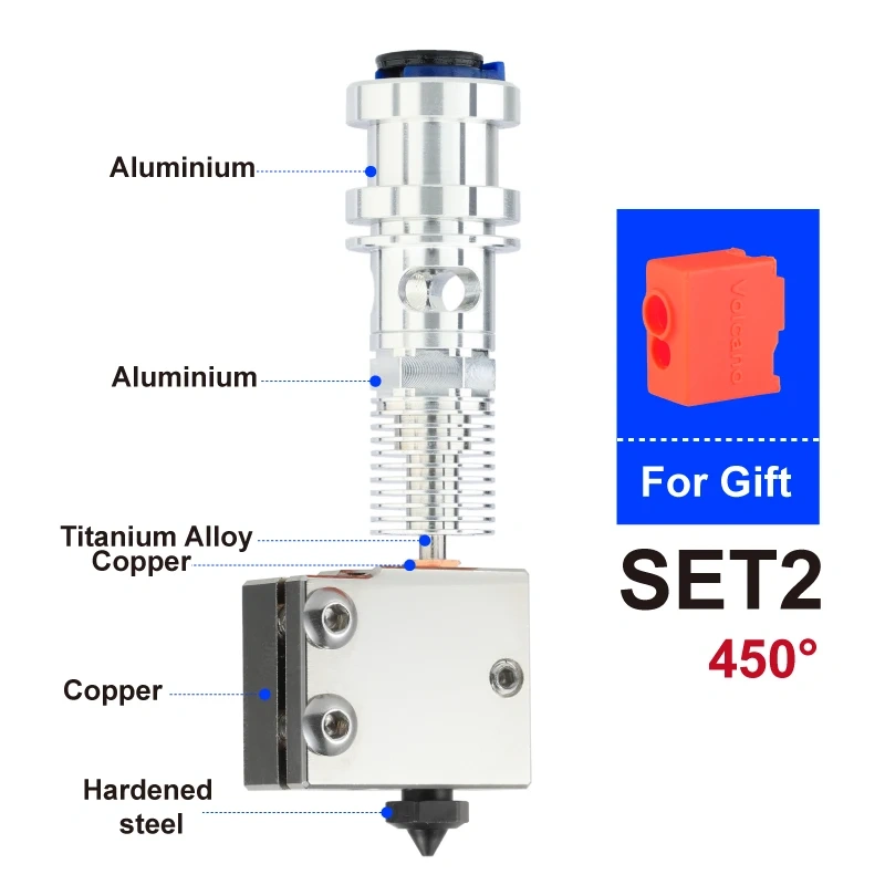 Mellow 3D Printer Parts All Metal NF-Smart-Volcano V2.0 Upgrade J-head Hotend 1.75mm Extruder Kit For V6 Ender 3 Prusa MK3 DDG