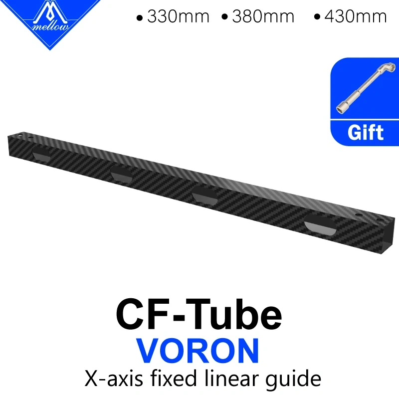 Mellow 1Pcs CNC Voron 2.4 Trident  3D Printer CF-Tube Drilling Carbon Fiber Square Tube For Lightweight For Both MGN9 And MGN12
