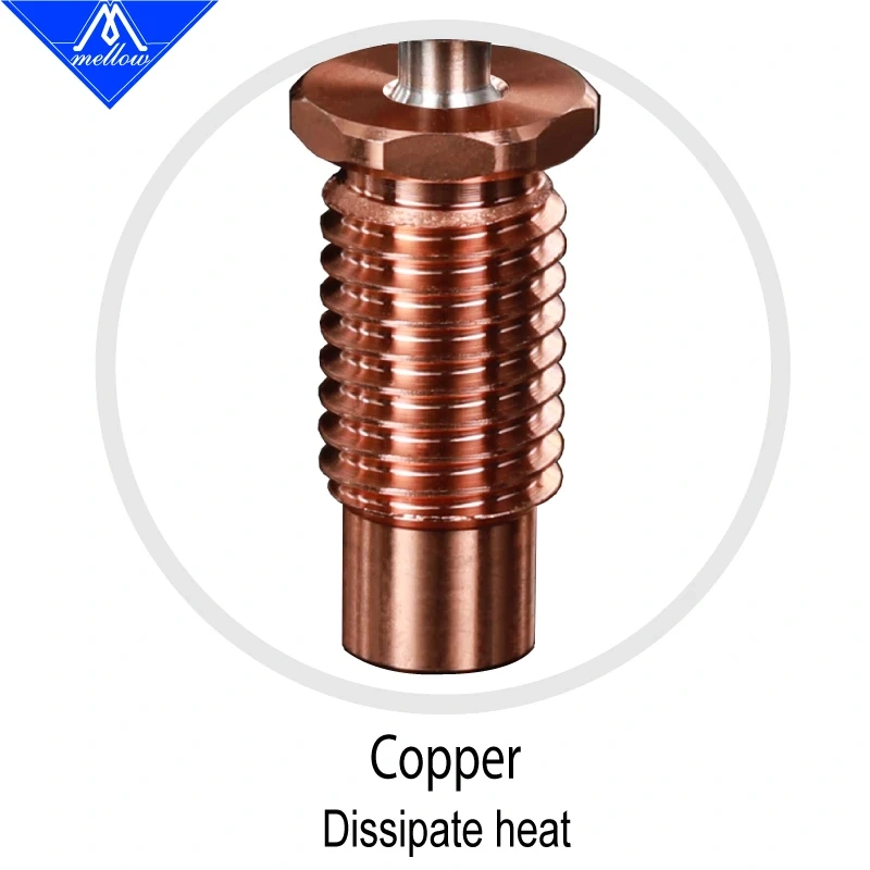 Mellow 3D Printer V6-TCrazy Bimetal Heat Break+Volcano Heater Block+Volcano Nozzle For J-Head HOTEND Titan Aero DDG Wind